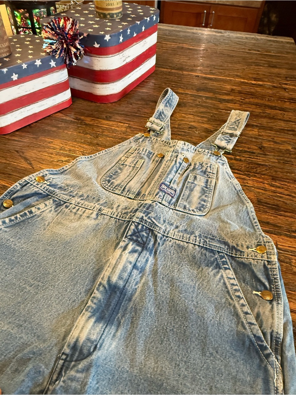 Big Smith Overalls Classic Blue Denim 36 X 32 Scarecrow Costume Rustic